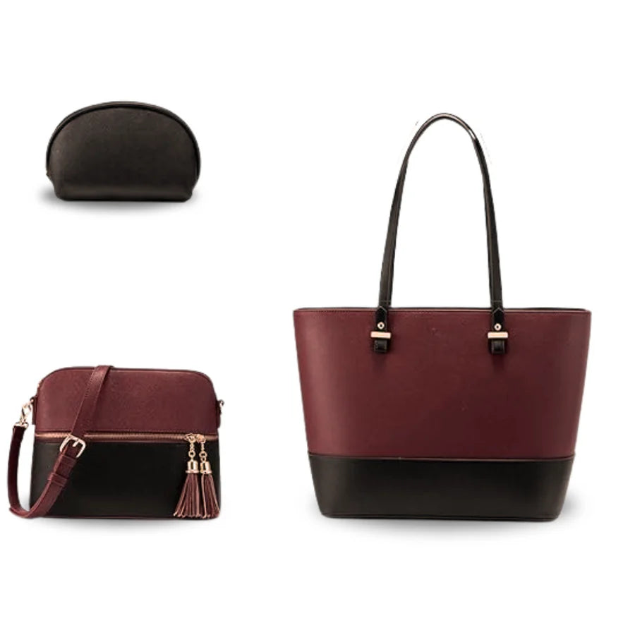 GRACE 3PC - Maroon & Black